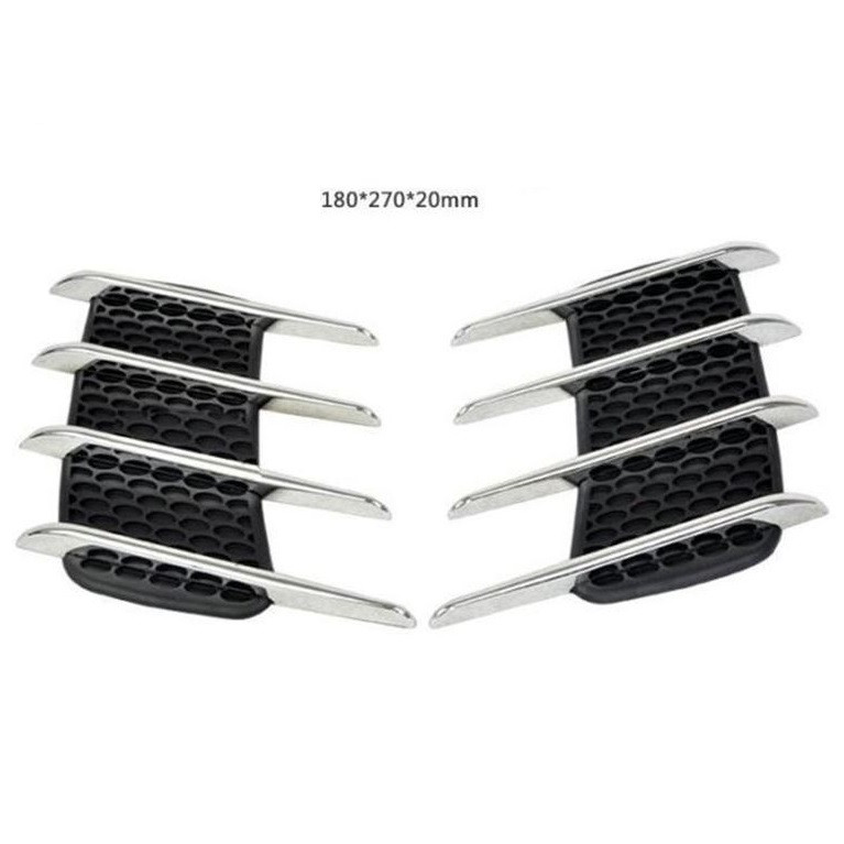 2pcs universal Car body Hood Side Flow Vent Air Net Door Decals Simulation car shark gills outlet