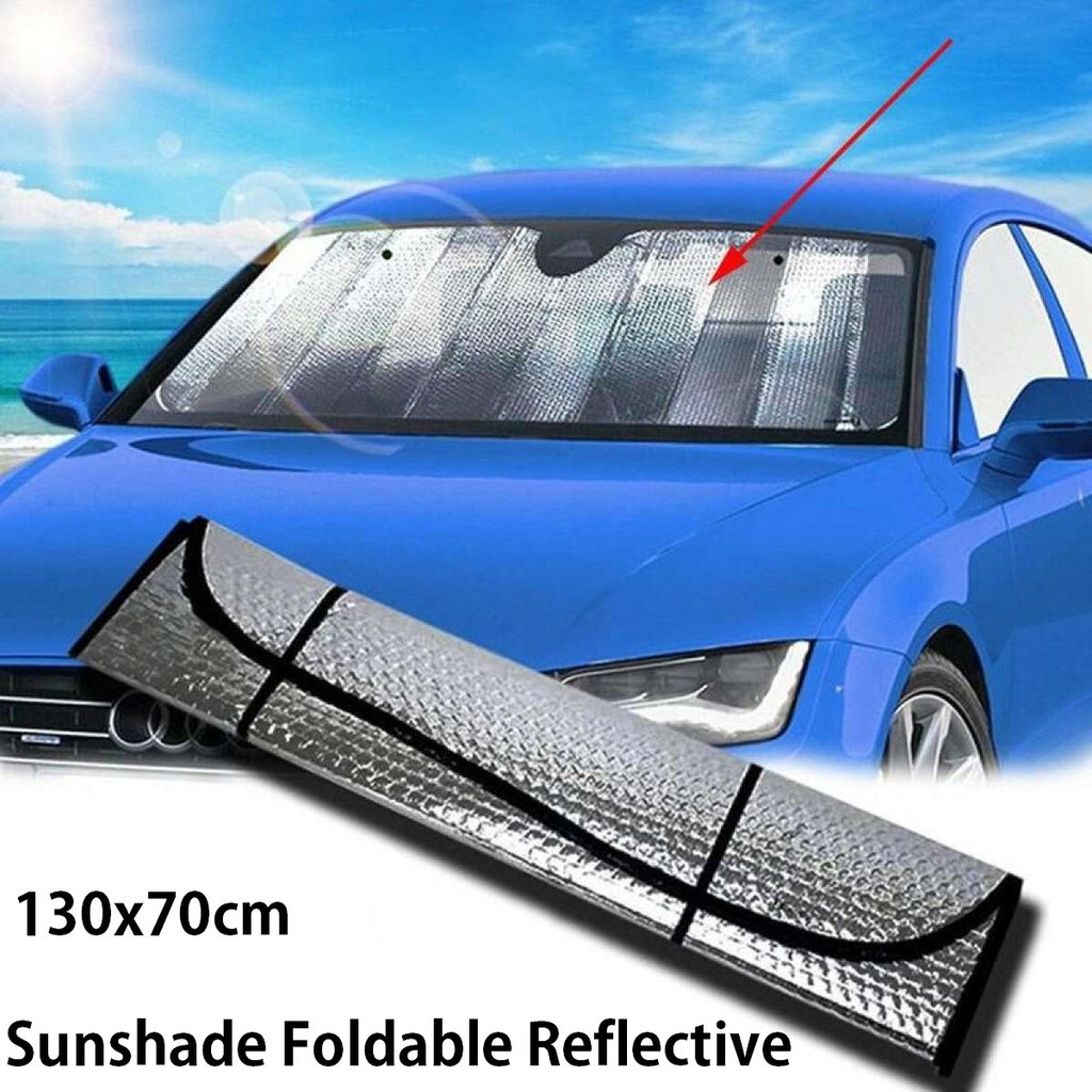 Euro R Car Windshield Sunshade Foldable Reflective 130x70cm Wind Shield ESR-SS-6453-B+ESR-SS-6401
