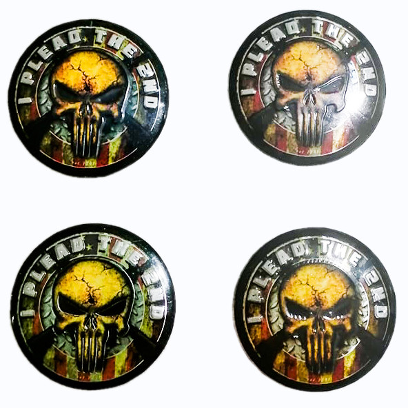 PUNISHER 4pcs Car Wheel Center Hub Cap Sticker Cover Metal Case 56mm Tire Mags Emblem Badge Decal DESIGN #2