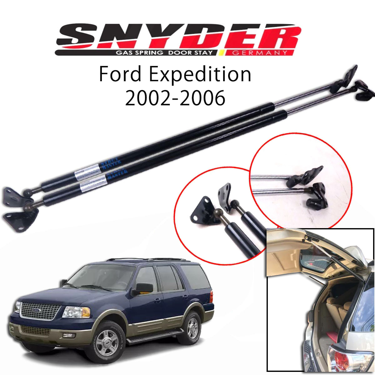 SGS-1216 (Right) (Left) 1Pc Ford Expedition 2002-2006 Gas Spring Door Stay Damper Struts Trunk Open - Snyder