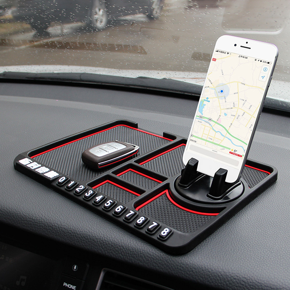 RED LINING Multifunctional Car Anti-Slip Panel Pad Mat Auto Phone Holder Mount Silicone Dashboard Pad