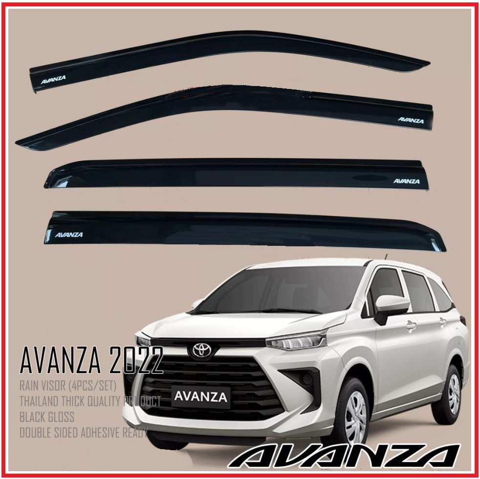 Toyota Avanza 2022-2023 OEM Rain Visor Gutter / Door Sun Visor Thailand Made Black