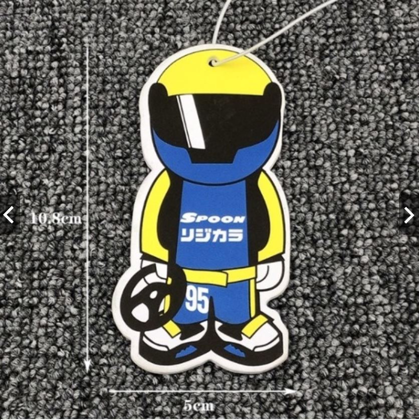 JDM Japan Spoon Robot Badge Car Paper Air Freshener Auto Hanging Perfumed Fragrance (APPLE)