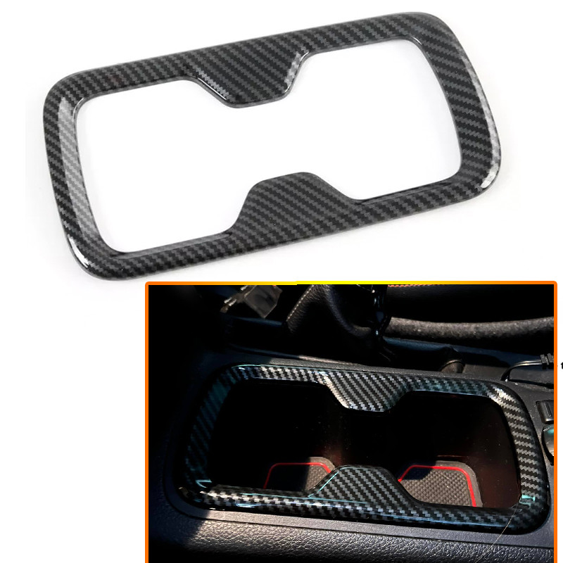 2015-2022 Nissan Navara NP300 Carbon Fibre Car Front Water Cup Holder Protector Frame Cover Trim