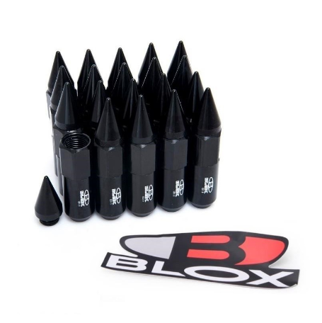 BLACK BLOX Car Wheel Lug Nuts Wtih Spike Bolts 60mm 12x1.5mm