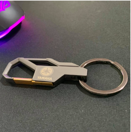 YAMAHA Single Ring Key chain Universal Aluminum Alloy Chrome Black Keychain