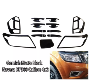2016-2021 Navara NP300 Calibre 4x2 Garnish Covers Full Set Trim Matte Black