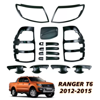 2012-2015 FORD RANGER T6 GARNISH COVER COMBO SET OEM MATTE BLACK