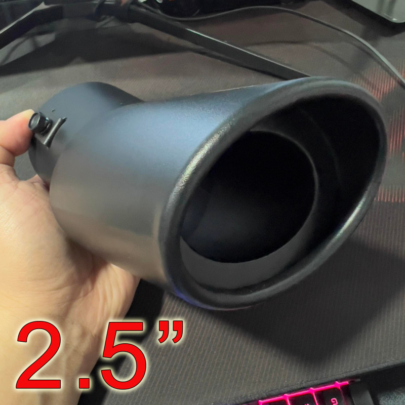 MATTE BLACK HKS 2.5 MUFFLER TIP Curved Universal for Car Sedan HB 2.5 inches Inner Pipe