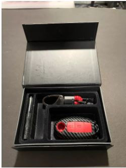 A Style Carbon Red For Nissan Cars Keychain Carbon Car Key Case Cover Key Chain Holder