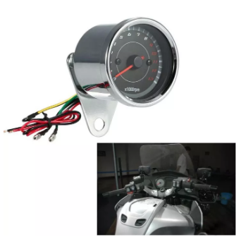 Motorcycle Tachometer Gauge RPM Universal CHROME 2.5" With Night Light