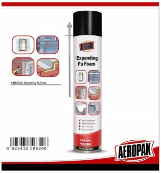 Aeropak 750ml Expanding PU Foam Aerosol Can Polyurethane Heat Insulation Foam