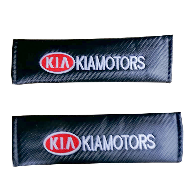 KIA MOTORS 2pcs Car Seat Belt Shoulder Pad Carbon Fiber Sports Design Seat Belt Cover