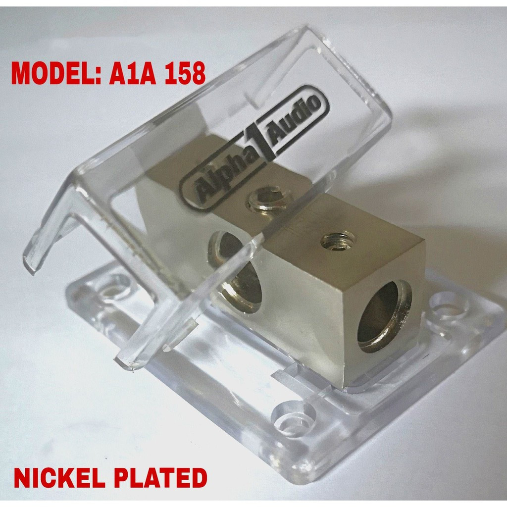 Alpha 1 Audio Grounding Holder 1in 2out Heavy duty Car Vehicles Audio System Silver Plated