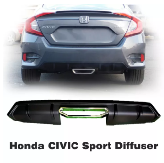 XHQP-RG012 2016-2020 Honda CIVIC FC DIFFUSER Sport Rear Bumper Center Muffler Tip Exhaust