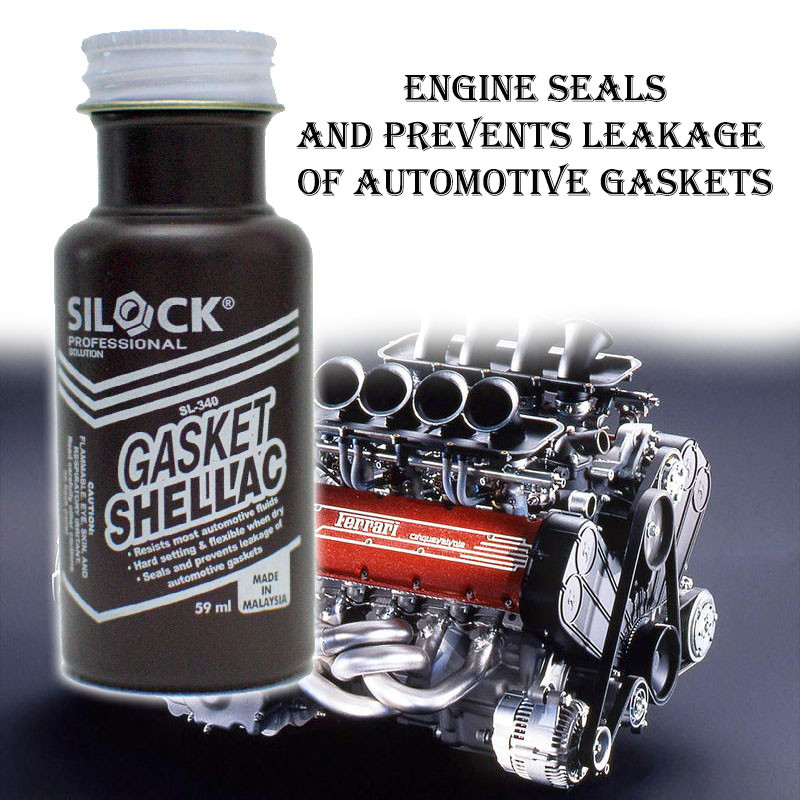Silock SL-340 Gasket Shellac 59ml Seals and prevents leakage of automotive gaskets