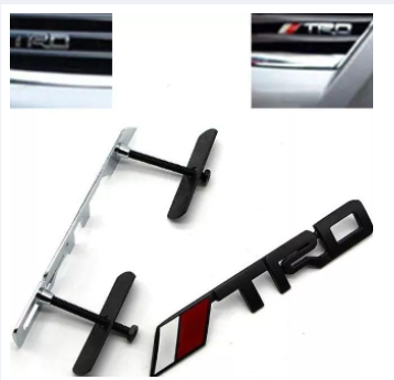 Car Toyota TRD Grill Badge Metal TRD Front Grille Emblem Universal BLACK