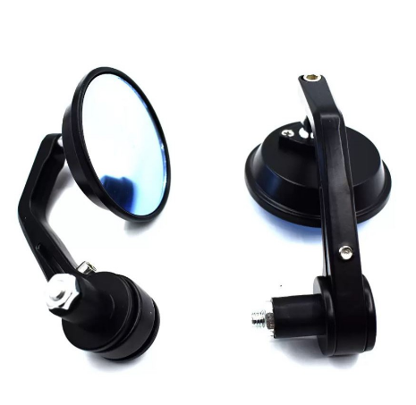 Motorcycle Side View Mirror Universal Round Bar End Type