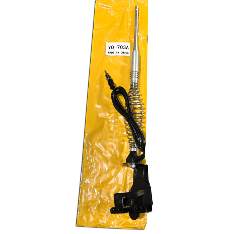 Silver YQ-703A Functional 4x4 Offroad AM/FM Antenna Firestick Universal SHORT Height Bumper Pole Guide