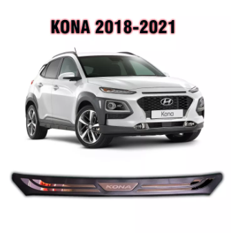 2018-2021 Hyundai KONA Rear Step Sill Bumper Guard Rear Stepsill Cover with Logo