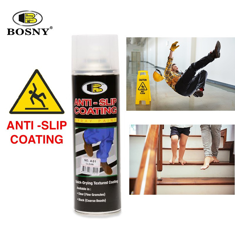 Bosny No. A 01 Anti Slip Coating CLEAR Spray Paint Anti-Slip Quick Drying Textured Coating