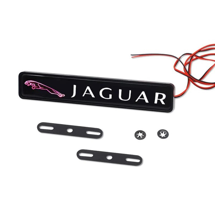 1Pc Jaguar Car Front Grille Luminous Emblem Badge LED Decoration Lights Car Logo