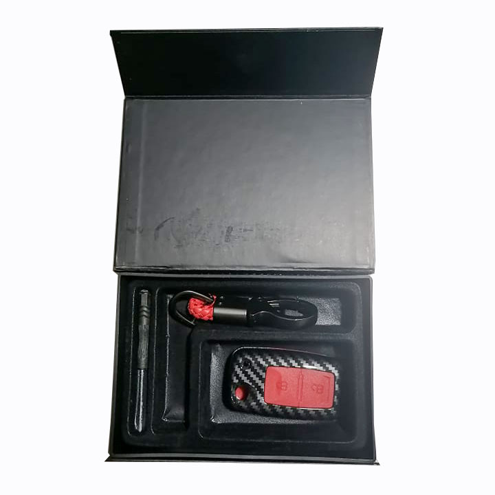 2 BUTTON BLAZER KEY CHAIN CASE HOLDER CARBON