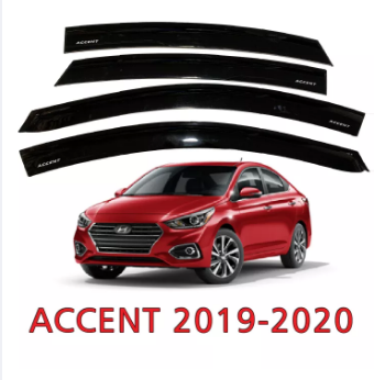 2019-2023 Hyundai Accent Sedan Rain Guard Window Door Sun Visor Black OEM