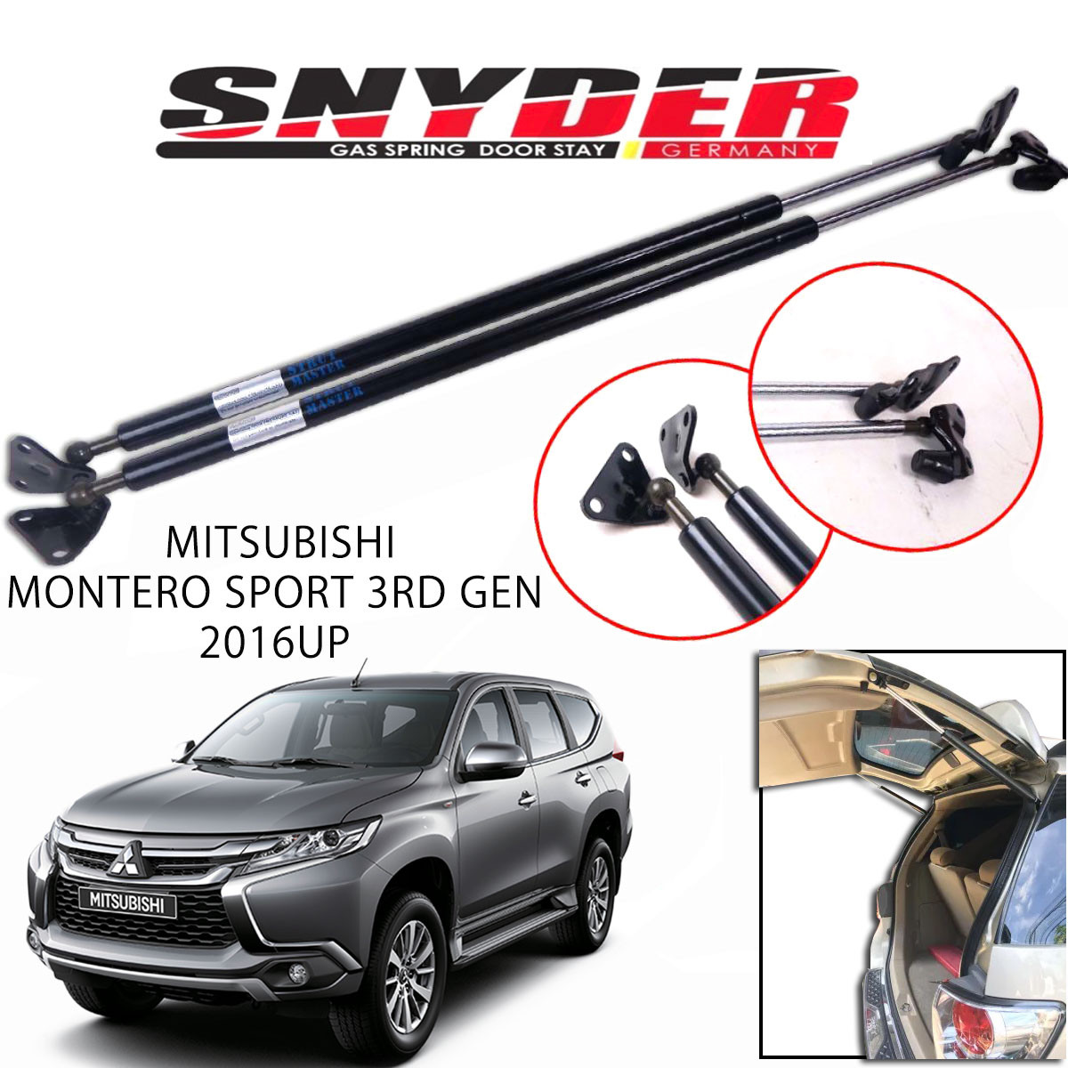SGS-320 (Left) MITSUBISHI MONTERO SPORT 2016UP 3RD GEN Gas Spring Door Stay Damper Struts Trunk Open - Snyder