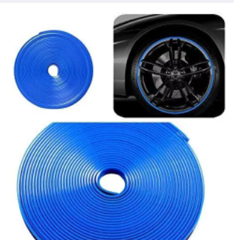BLUE Car Vehicle Wheel Rim Protector Tire Rim Guard Line Rubber Moulding 3M