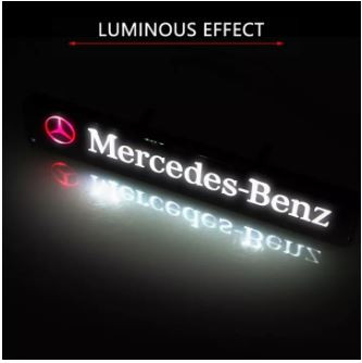 1Pc MERCEDES-BENZ Car Front Grille Luminous Emblem Badge LED Decoration Lights Car Logo
