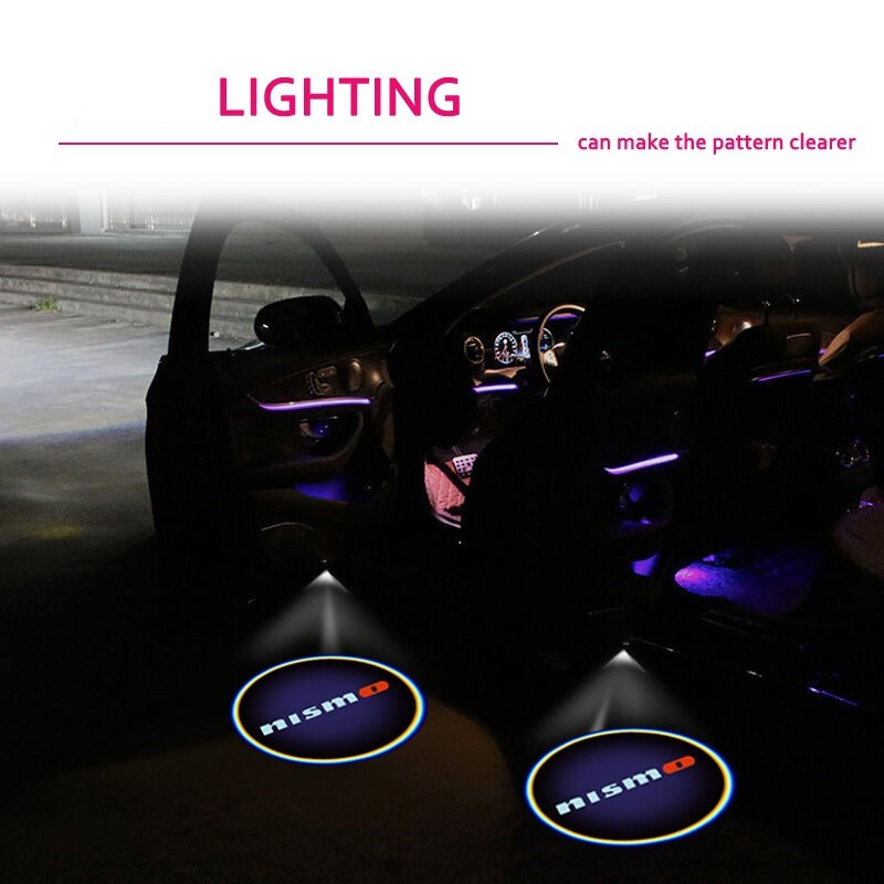 #192 NISMO 2Pcs Car Door Sensor Light welcome Wireless illuminating ground Floor open doors