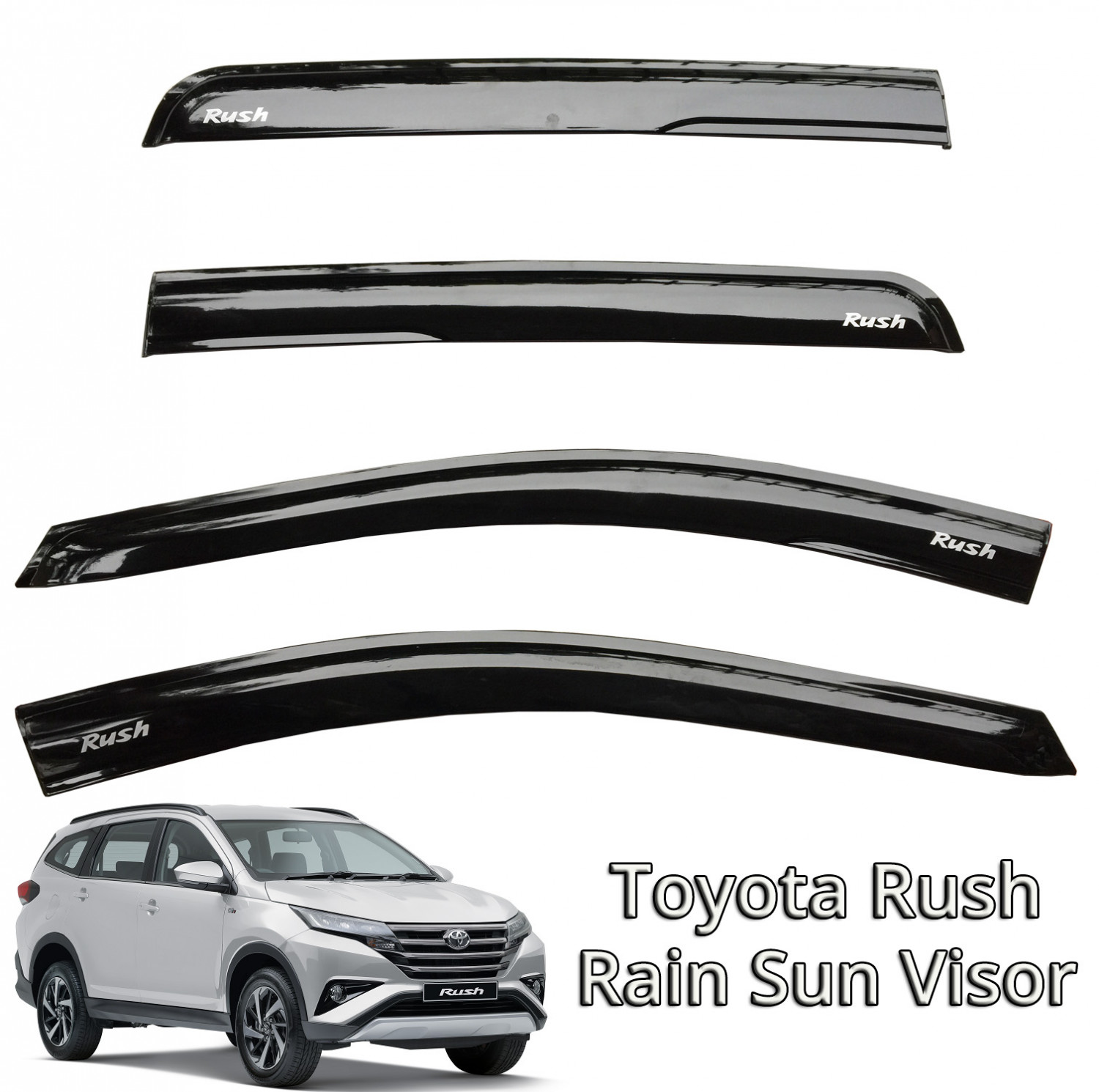 2018 to 2021 Toyota Rush Rain Visor Black OEM