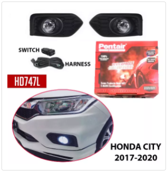 2017-2020 Honda City Pentair HD-747 Waterproof Fog Lamp Light Assembly with Harness and Switch