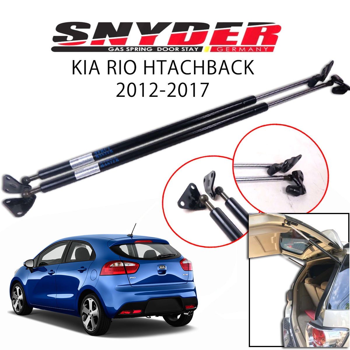 SGS-809 (Left) KIA RIO HATCHBACK 2012-2017 Gas Spring Door Stay Damper Struts Trunk Open - Snyder