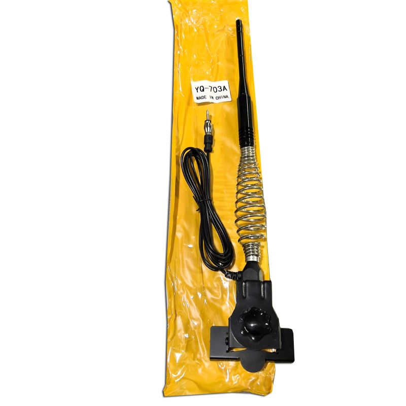 Black YQ-703A Functional 4x4 Offroad AM/FM Antenna Firestick Universal SHORT Height Bumper Pole Guide