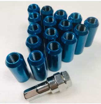 BLUE Lugnuts Wheel Locking Hex type 1.5MM Lock Nut 16pcs