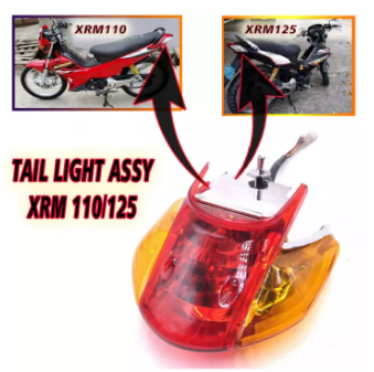 MOTORCYCLE HONDA XRM110 XRM125 Tail Light Assy (Red-Yellow) OEM Replacement