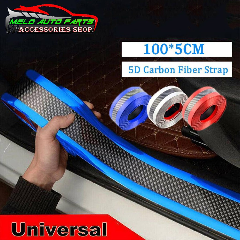 2.5M Car Carbon Side Step Sill Rubber Protector Door Sticker