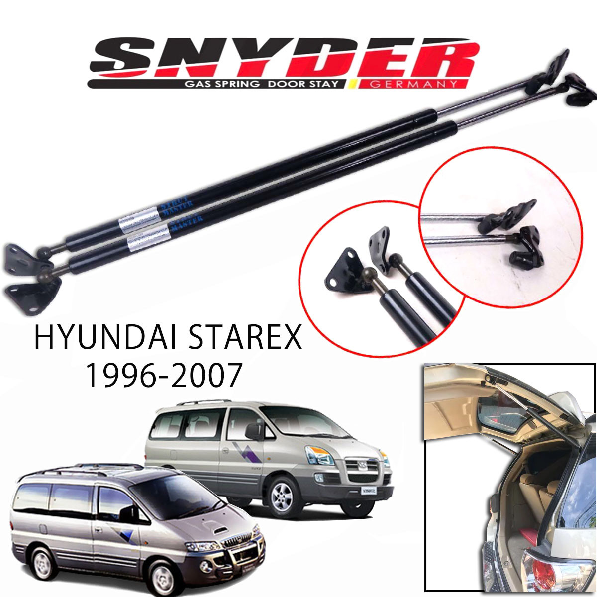 SGS-1001 (Right) HYUNDAI STAREX 1996-2007 Gas Spring Door Stay Damper Struts Trunk Open - Snyder